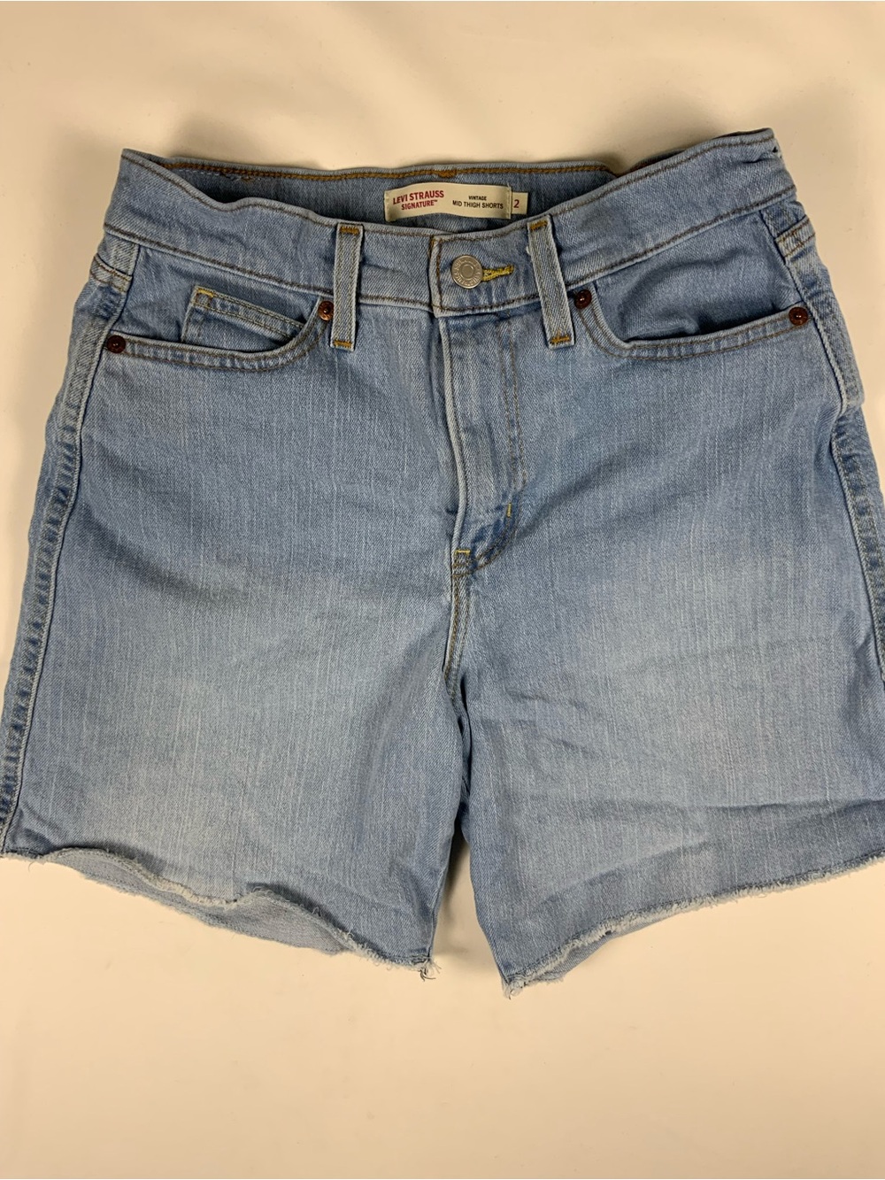 Levi's Light Blue High-Rise Denim Cutoff Shorts